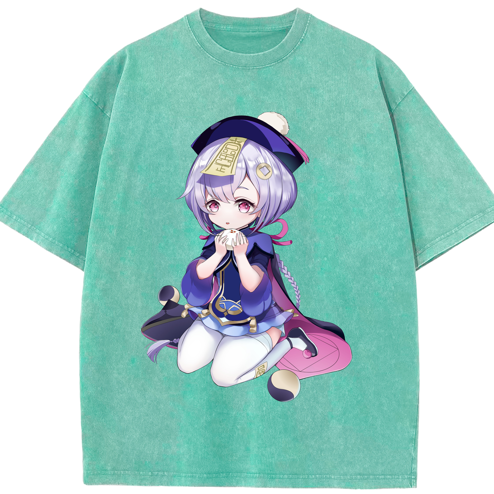 げんし神 七七 なな  genshin Nana 綿100% ヴィンテージ風 半袖Tシャツ（フロントプリント）